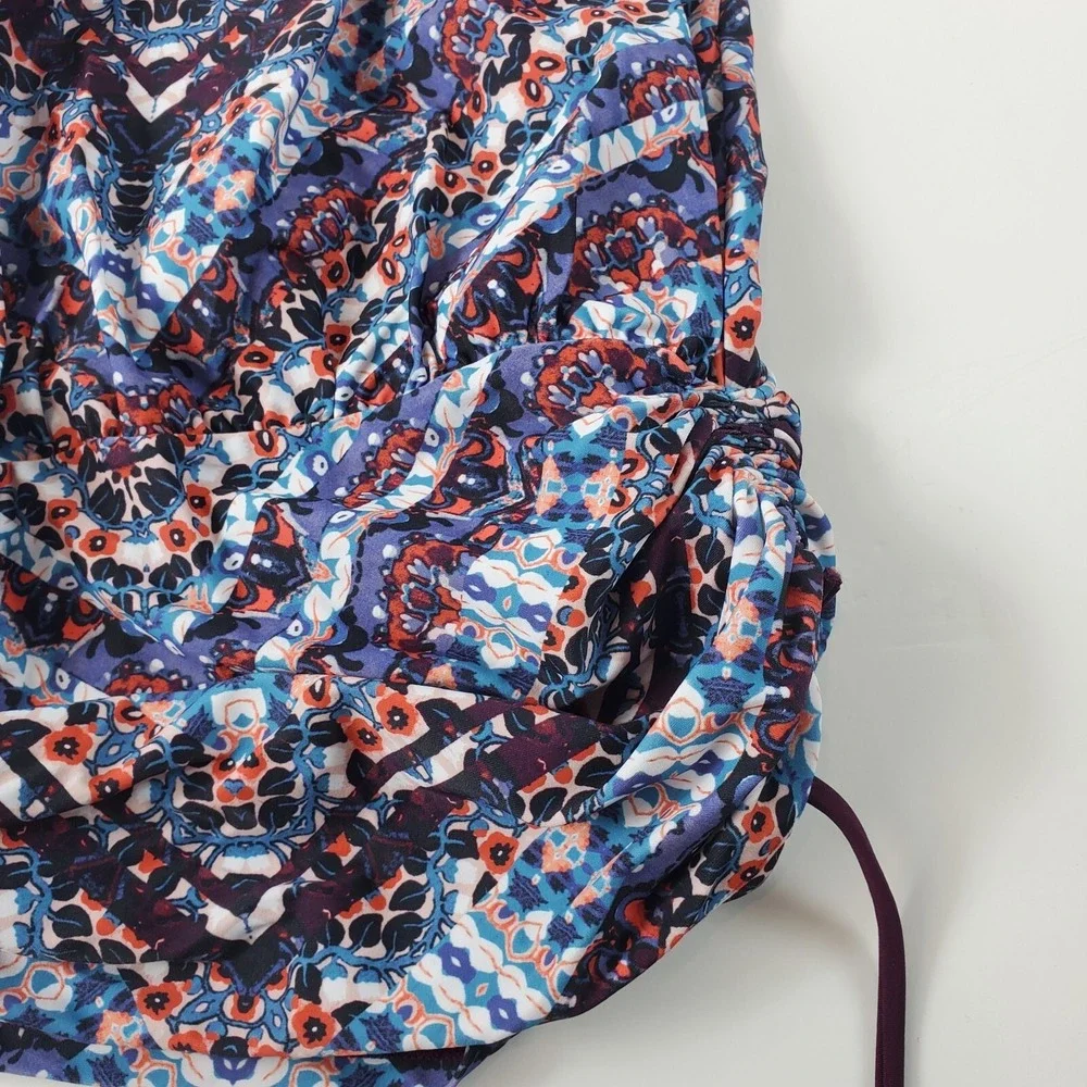 Athleta Women Tankini Top Marrakesh Side Scrunch Convertible Swim 32 B/C